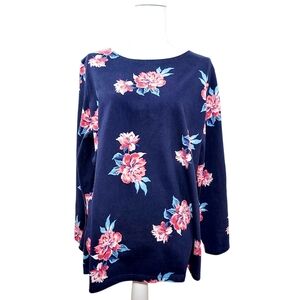 Joules navy pink floral Harbour top 20